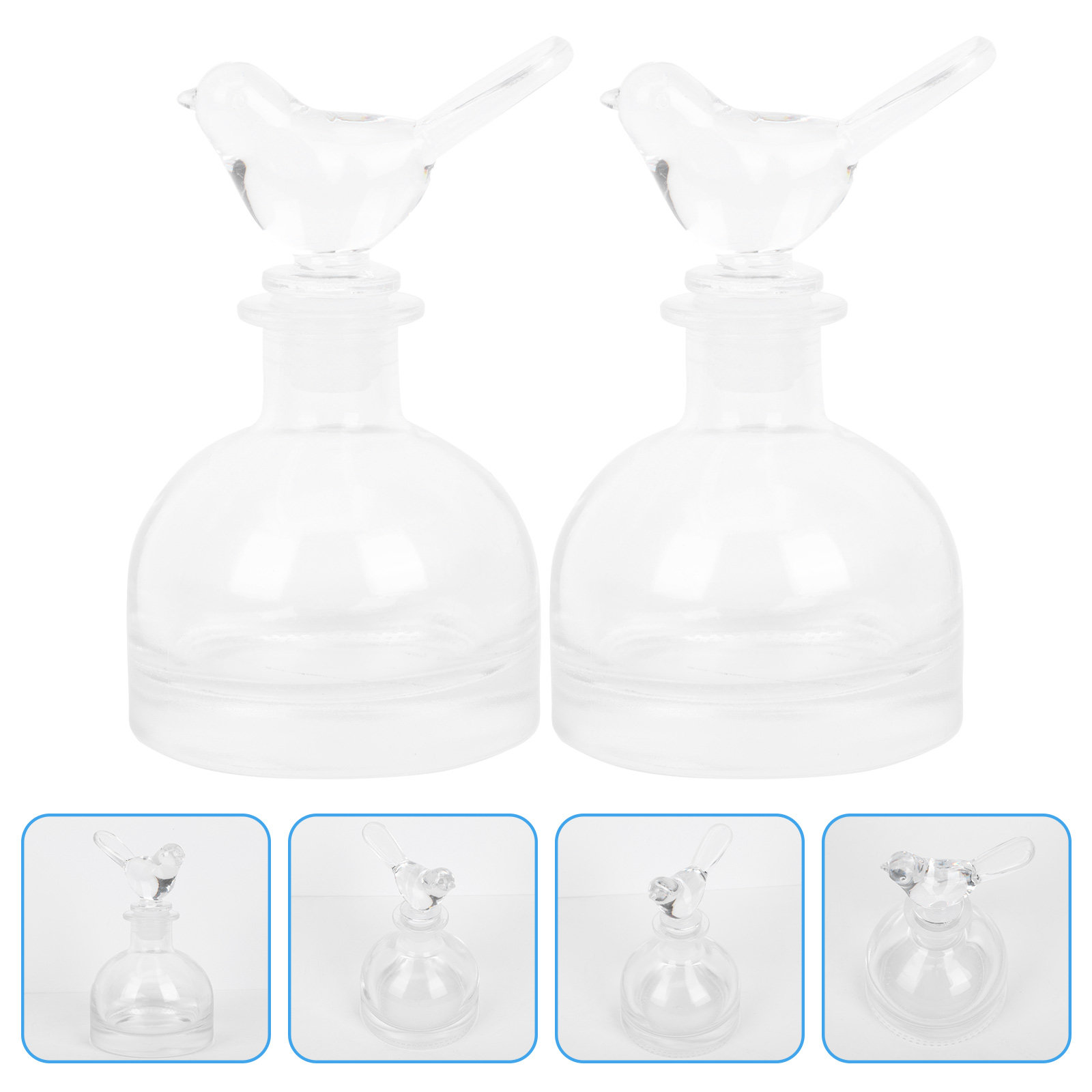 Fragrance Home Decor - 2 bottiglie di profumo in vetro,