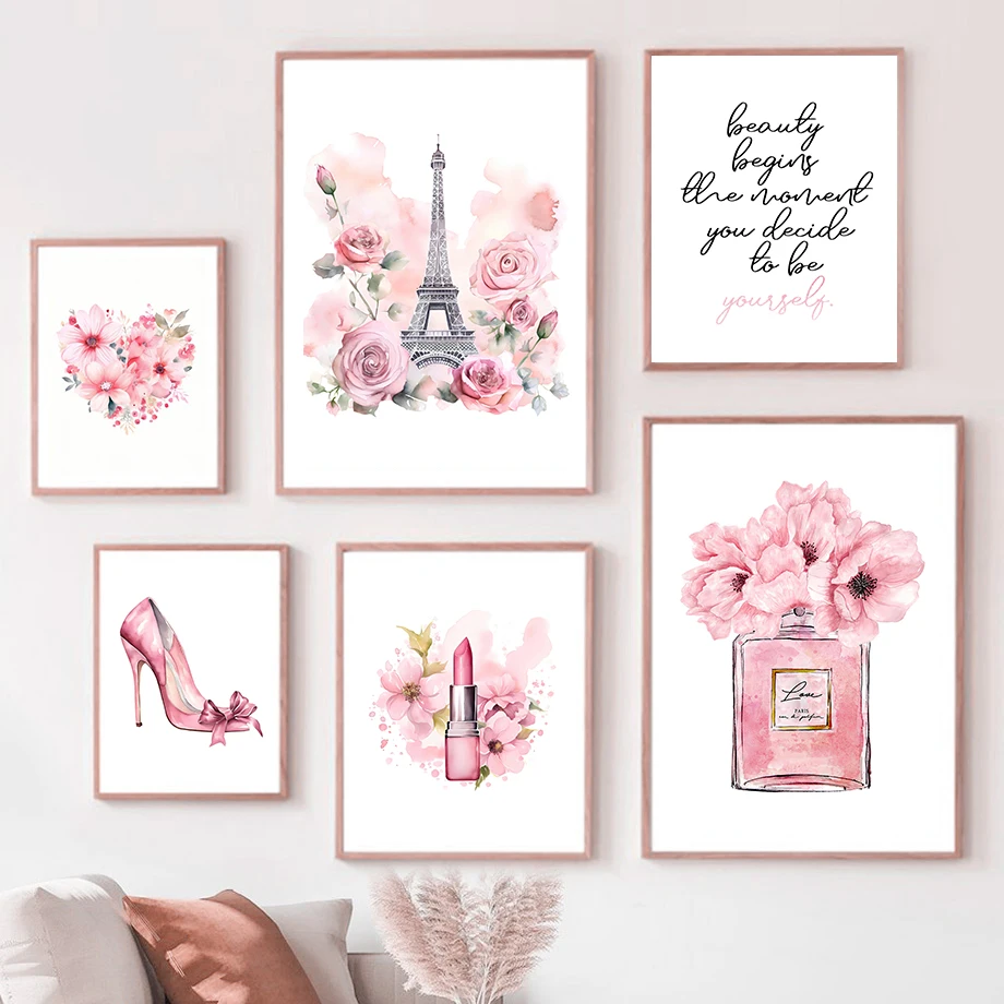 Fragrance Home Decor - Parigi Fashion Art Poster Rosa Torre